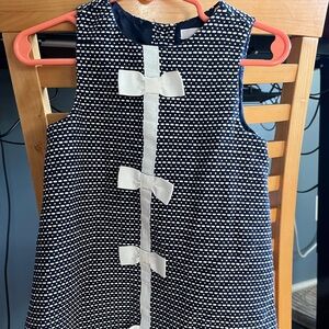 Janie and Jack Navy and White Polka Dot Dress